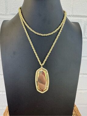 Kendra Scott Rae Gold & Pyrite Long Necklace